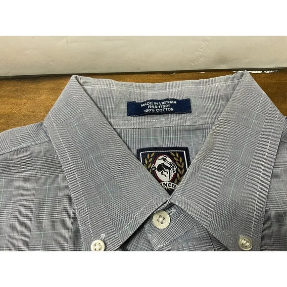 Cinch Men's Gray Plaid Western Cowboy Button Down Long Sleeve Shirt Size Large - Picture 3 of 7